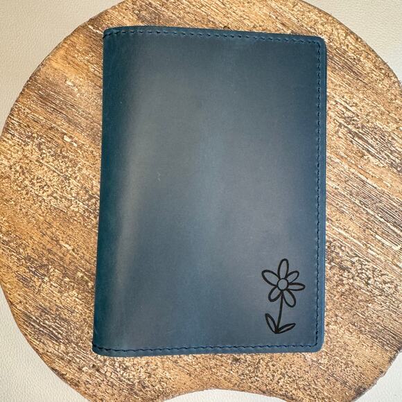 Genuine Leather Passport Holder OCEAN BLUE Passport Wallet NEW FAST SHIP - Picture 1 of 5